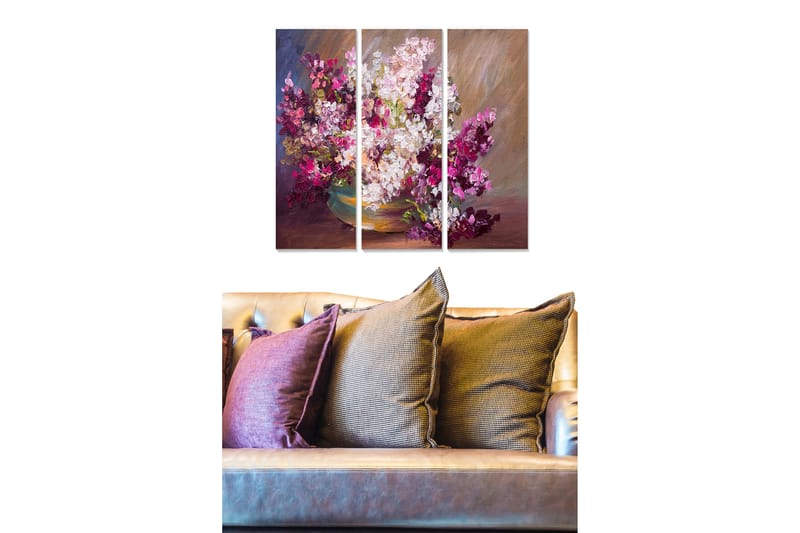 Billede Floral 3 stk Flerfarvet - 22x05 cm - Boligtilbehør - Billeder & kunst - Billeder på lærred