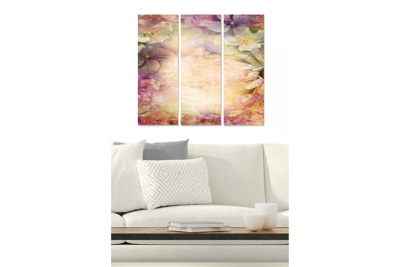 Billede Floral 3 stk Flerfarvet - 22x05 cm - Boligtilbehør - Billeder & kunst - Billeder på lærred