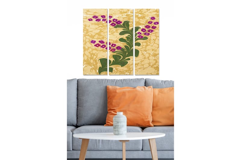 Billede Floral 3 stk Flerfarvet - 22x05 cm - Boligtilbehør - Billeder & kunst - Billeder på lærred