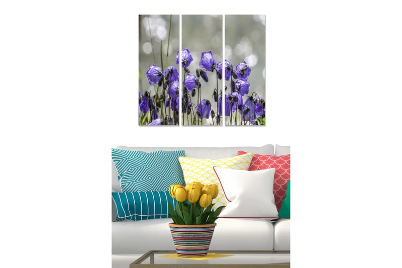 Billede Floral 3 stk Flerfarvet - 22x05 cm - Boligtilbehør - Billeder & kunst - Billeder på lærred