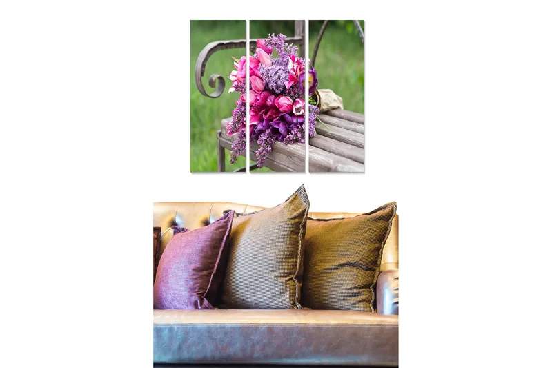 Billede Floral 3 stk Flerfarvet, 22x05 cm