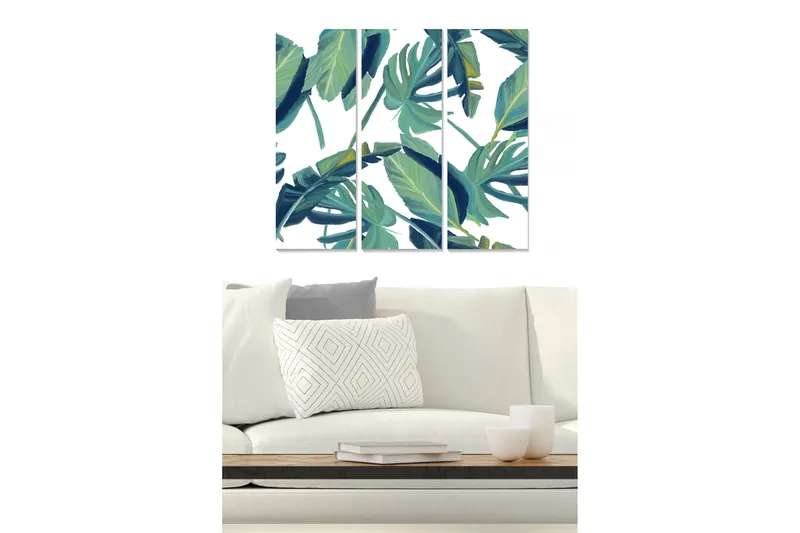 Billede Floral 3 stk Flerfarvet, 22x05 cm