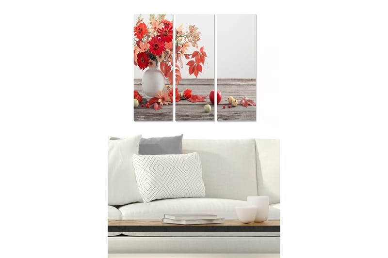 Billede Floral 3 stk Flerfarvet, 22x05 cm