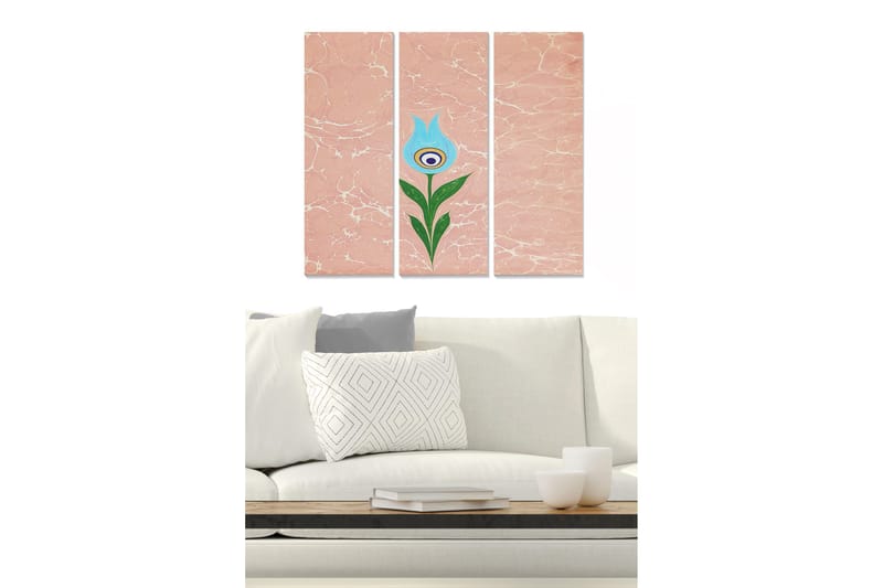 Billede Floral 3 stk Flerfarvet, 22x05 cm