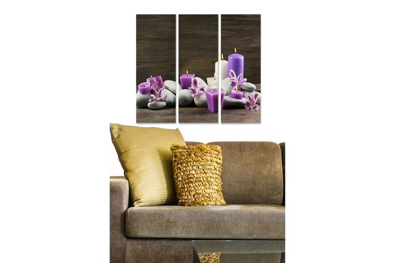 Billede Floral 3 stk Flerfarvet, 22x05 cm