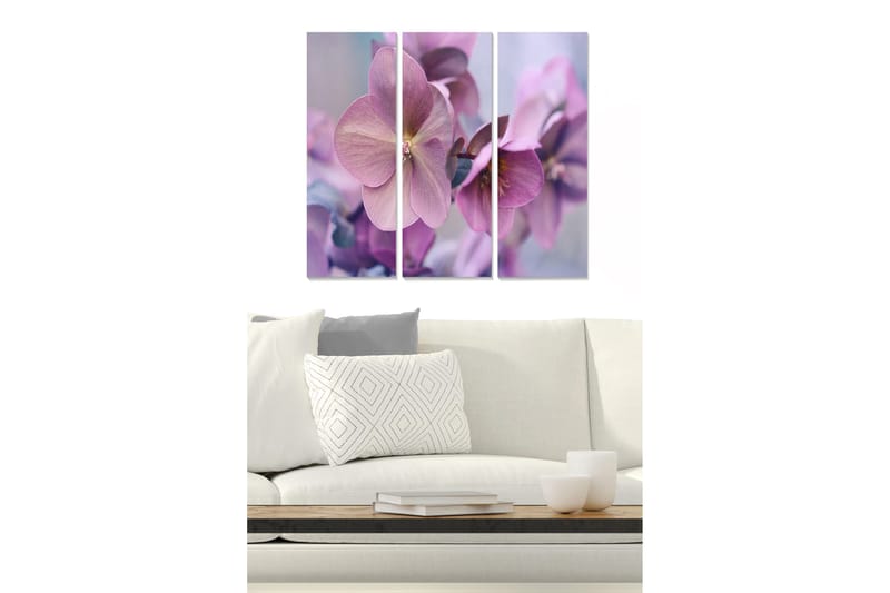 Billede Floral 3 stk Flerfarvet, 22x05 cm