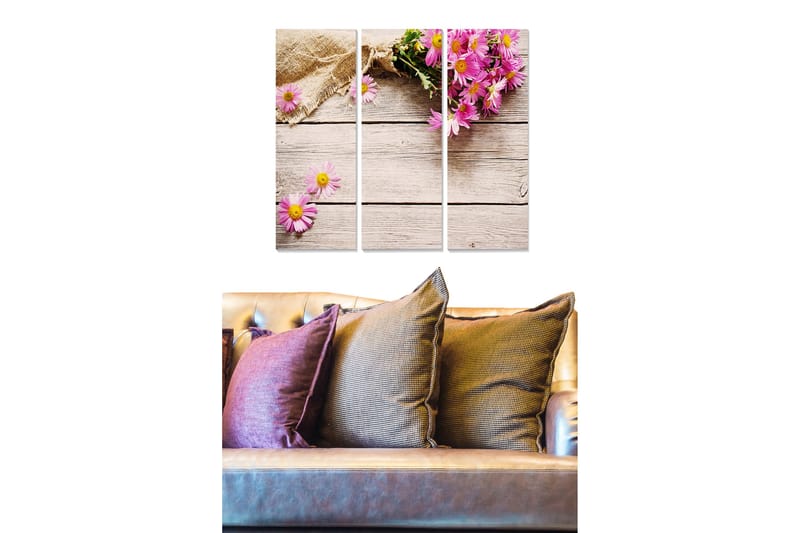 Billede Floral 3 stk Flerfarvet, 22x05 cm