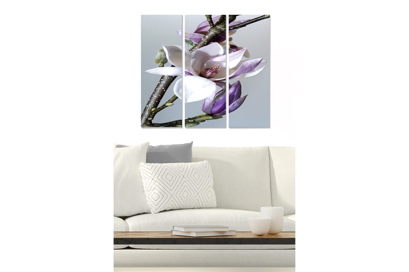 Billede Floral 3 stk Flerfarvet, 22x05 cm