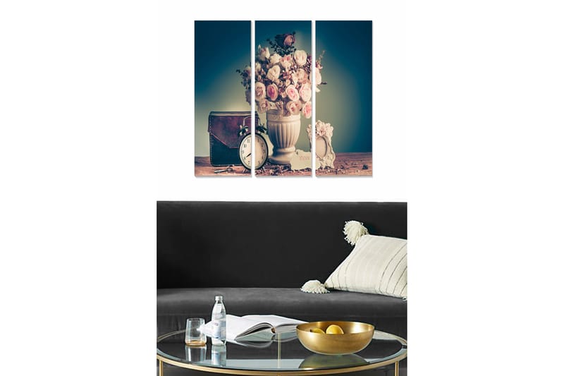 Billede Floral 3 stk Flerfarvet, 22x05 cm