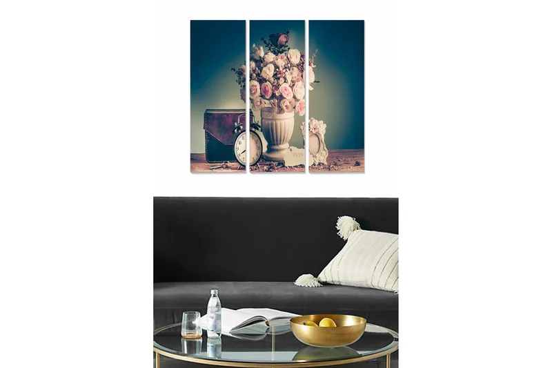 Billede Floral 3 stk Flerfarvet, 22x05 cm