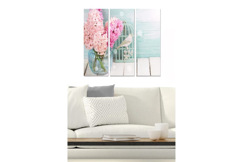 Billede Floral 3 stk Flerfarvet, 22x05 cm