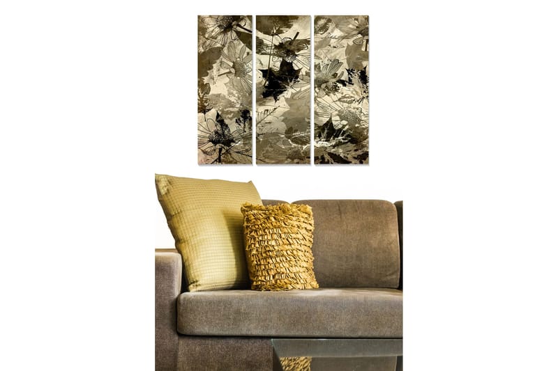 Billede Floral 3 stk Flerfarvet, 22x05 cm