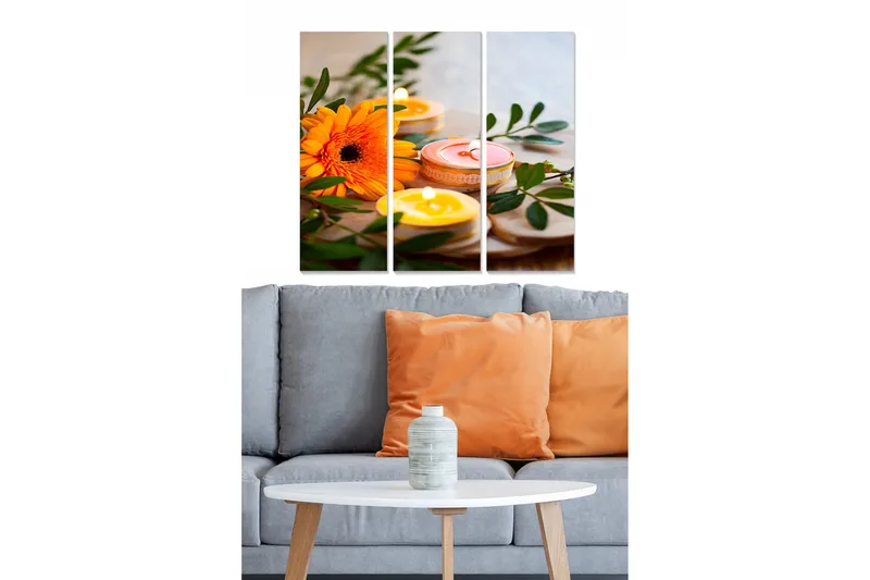 Billede Floral 3 stk Flerfarvet, 22x05 cm