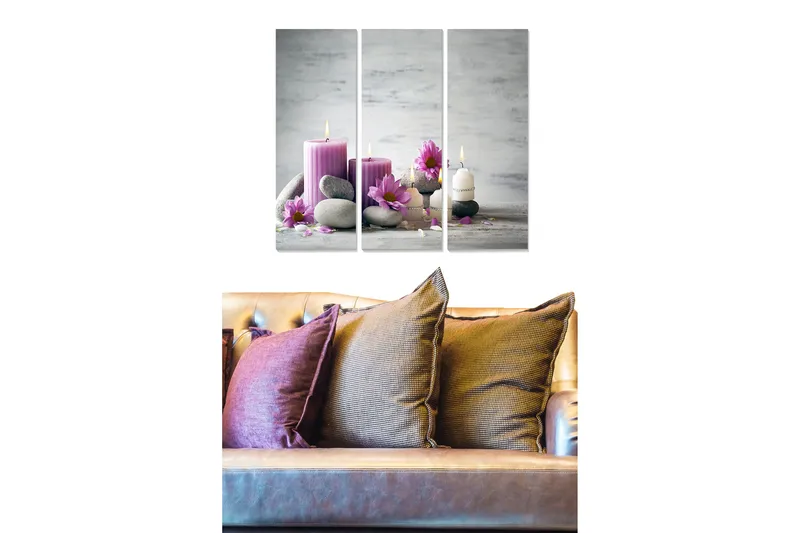 Billede Floral 3 stk Flerfarvet, 22x05 cm