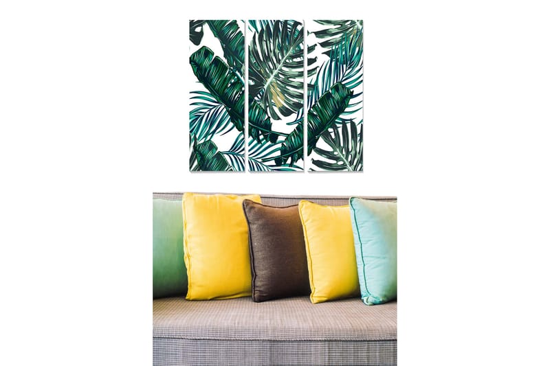 Billede Floral 3 stk Flerfarvet, 22x05 cm