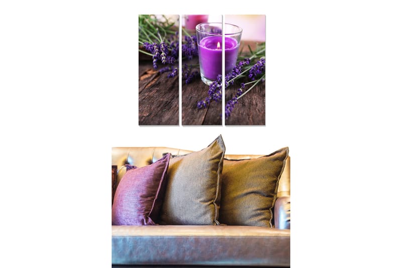 Billede Floral 3 stk Flerfarvet, 22x05 cm