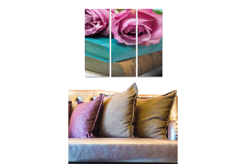 Billede Floral 3 stk Flerfarvet, 22x05 cm