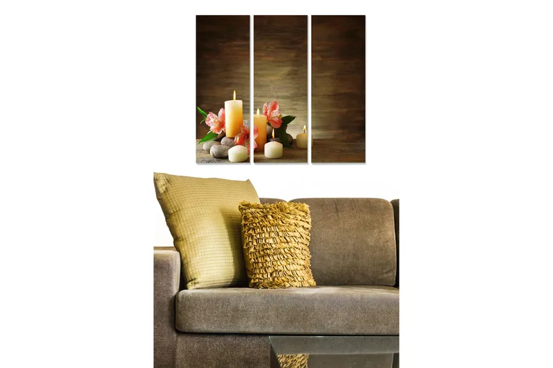 Billede Floral 3 stk Flerfarvet, 22x05 cm