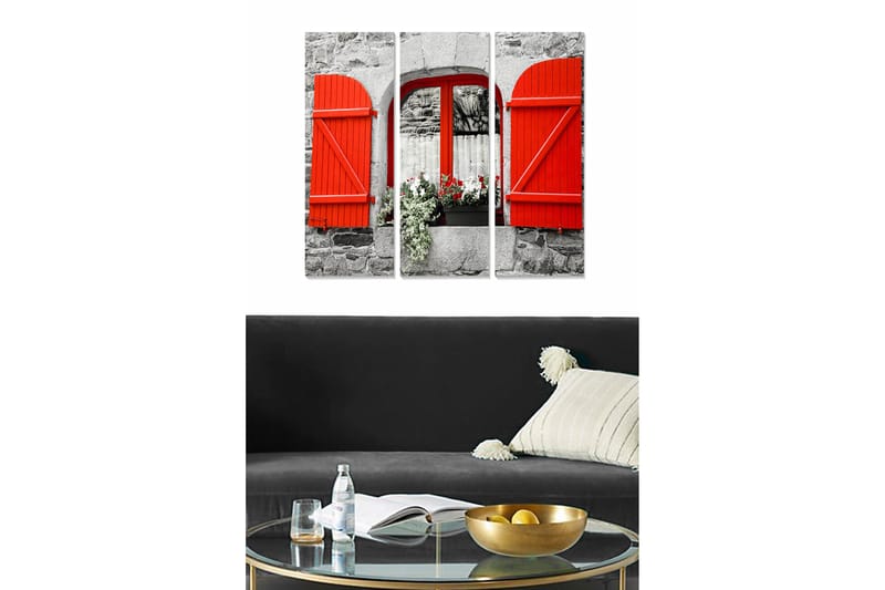 Billede Floral 3 stk Flerfarvet, 22x05 cm