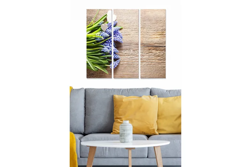 Billede Floral 3 stk Flerfarvet, 22x05 cm