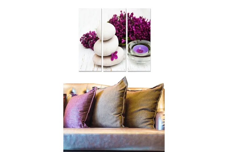 Billede Floral 3 stk Flerfarvet, 22x05 cm