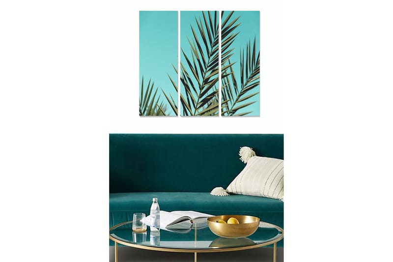 Billede Floral 3 stk Flerfarvet, 22x05 cm