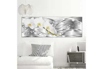 Billede Flowering 1 Part Narrow Silver 135x45 - Artgeist sp. z o. o. - Boligtilbehør - Billeder & kunst - Billeder på lærred