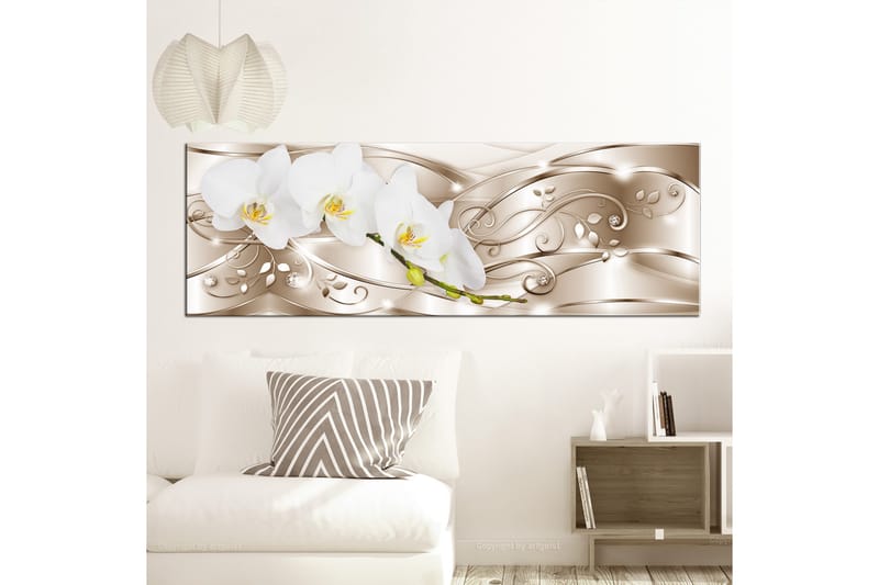 Billede Flowering 1 Part Narrow Beige 135x45 - Artgeist sp. z o. o. - Boligtilbehør - Billeder & kunst - Billeder på lærred