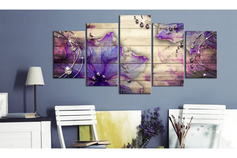 Billede Flowers Of Memory 200x100 - Artgeist sp. z o. o. - Boligtilbehør - Billeder & kunst - Billeder på lærred