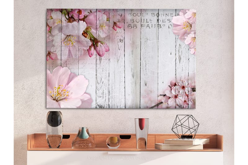 Billede Flowers on Boards (1 del) Bred 120x80, Artgeist sp. z o. o.