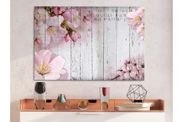 Billede Flowers on Boards (1 del) bred 90x60 - Artgeist sp. z o. o. - Boligtilbehør - Billeder & kunst - Billeder på lærred