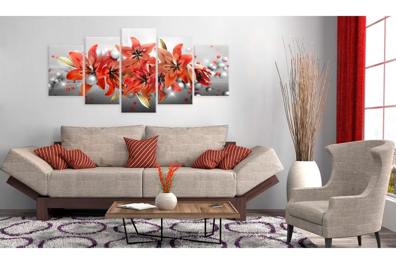 Billede Flowery Battle 200x100 - Artgeist sp. z o. o. - Boligtilbehør - Billeder & kunst - Billeder på lærred