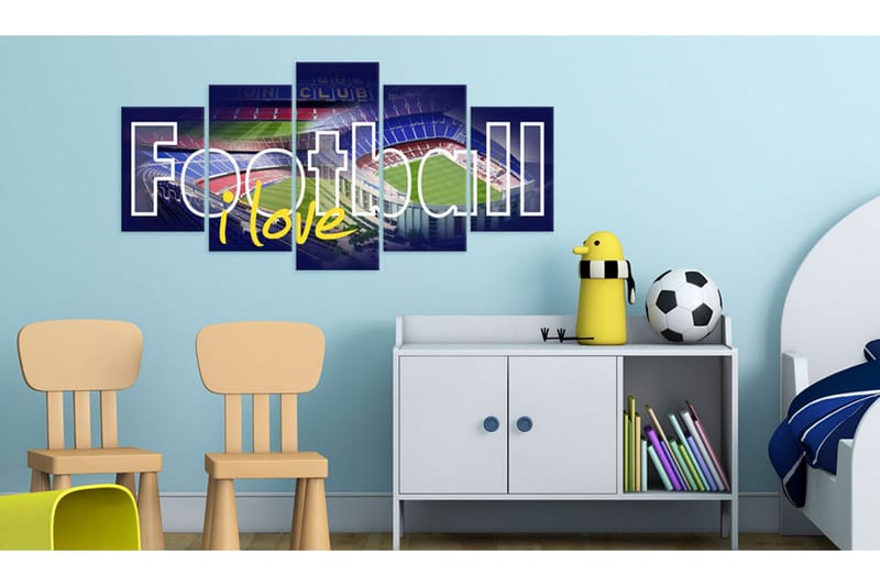 Billede Football My Love 200x100 - Artgeist sp. z o. o. - Boligtilbehør - Billeder & kunst - Billeder på lærred