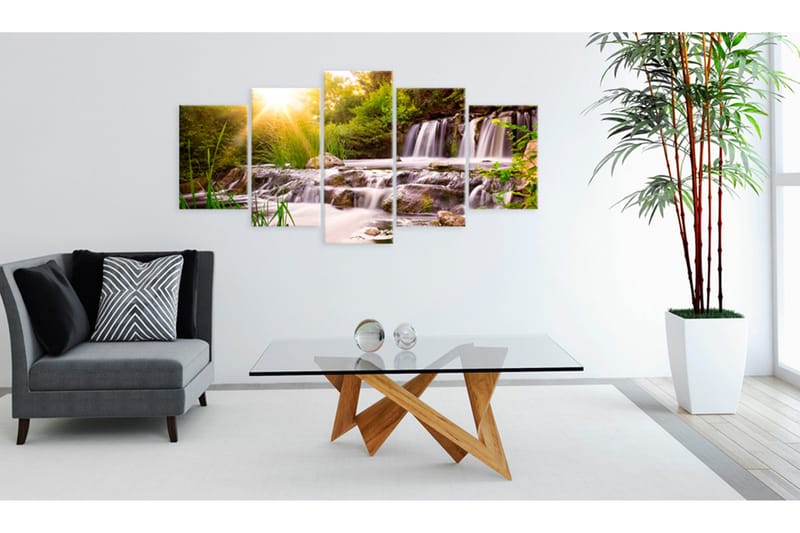 Billede Forest Waterfall 100x50 - Artgeist sp. z o. o. - Boligtilbehør - Billeder & kunst - Billeder på lærred
