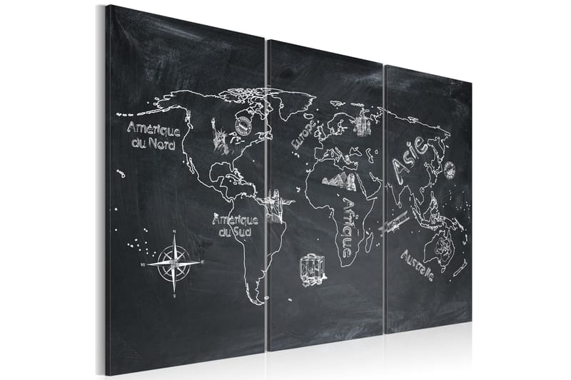 Billede Geografi Lektion Fransk Triptych 60x40, Artgeist sp. z o. o.