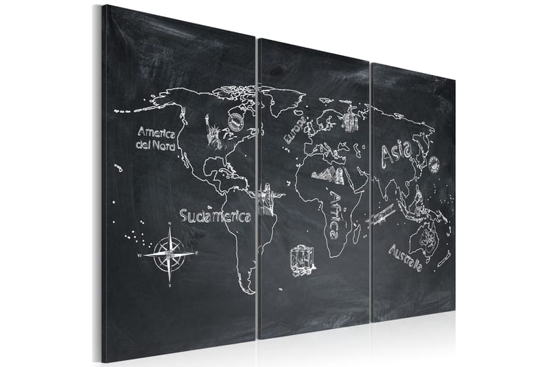 Billede Geografi Lektion Italiensk Sprog Triptych 120x80, Artgeist sp. z o. o.