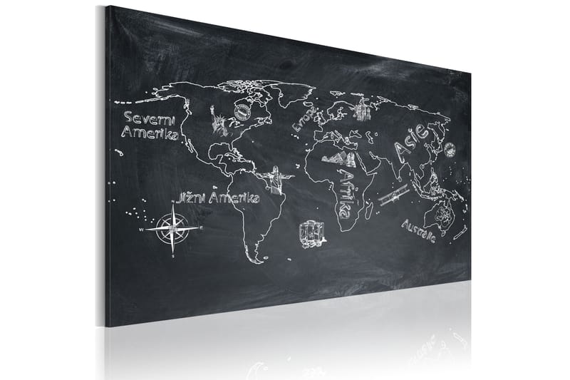 Billede Geografi Lektion Tjekkisk Sprog 90x60 - Artgeist sp. z o. o. - Boligtilbehør - Billeder & kunst - Billeder på lærred