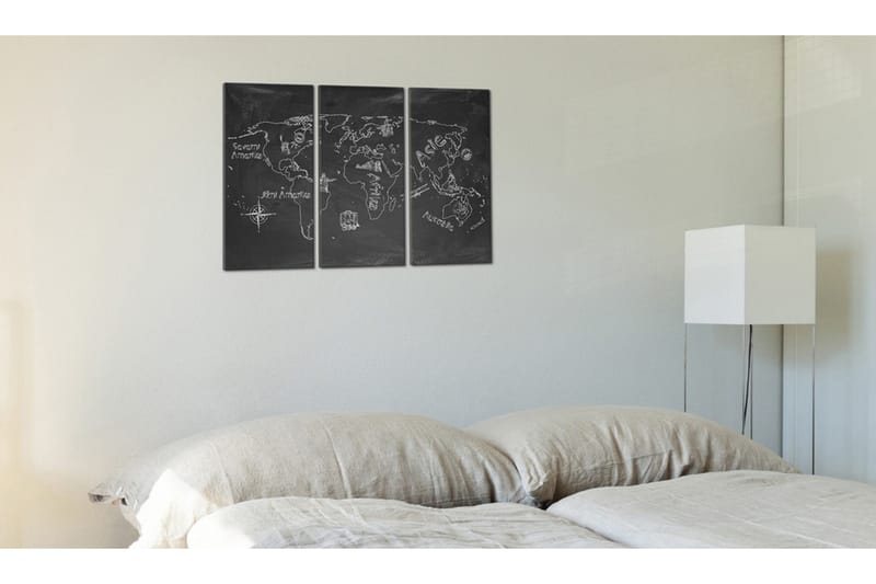 Billede Geografi Lektion Tjekkisk Sprog Triptych 120x80 - Artgeist sp. z o. o. - Boligtilbehør - Billeder & kunst - Billeder på lærred
