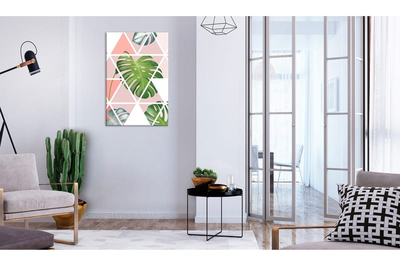 Billede Geometric monstera (1 del) Lodret 40x60, Artgeist sp. z o. o.