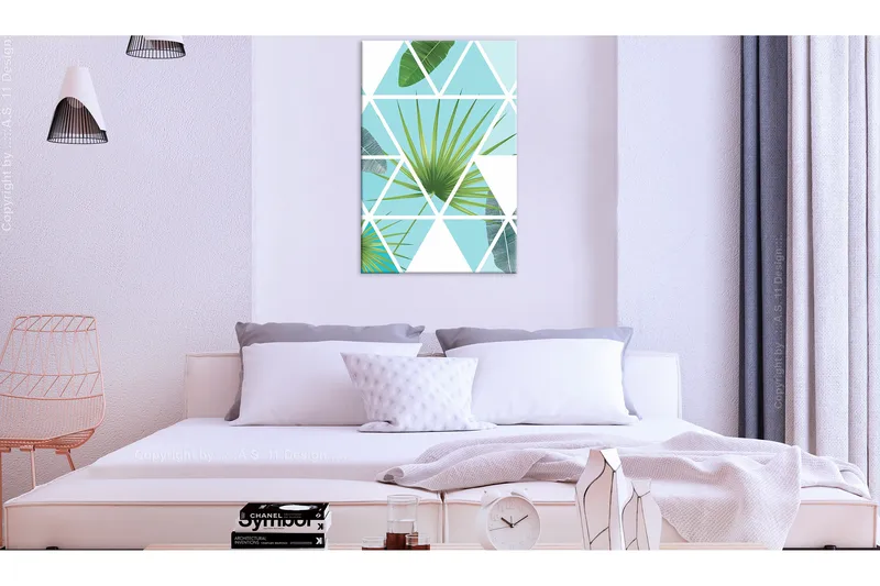 Billede Geometric Palm (1 del) Lodret 60x90, Artgeist sp. z o. o.