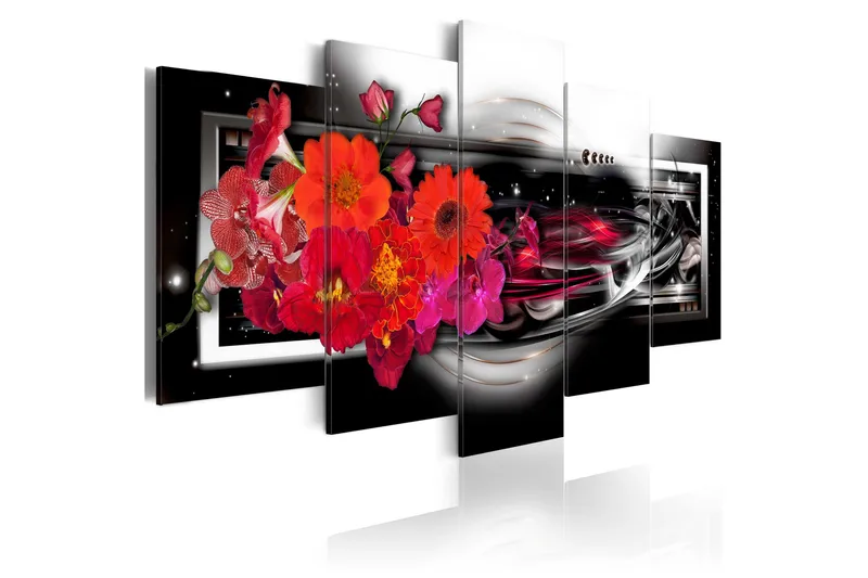 Billede Gerberas On Black Background 200x100, Artgeist sp. z o. o.