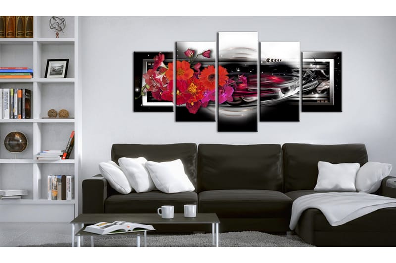 Billede Gerberas On Black Background 200x100 - Artgeist sp. z o. o. - Boligtilbehør - Billeder & kunst - Billeder på lærred