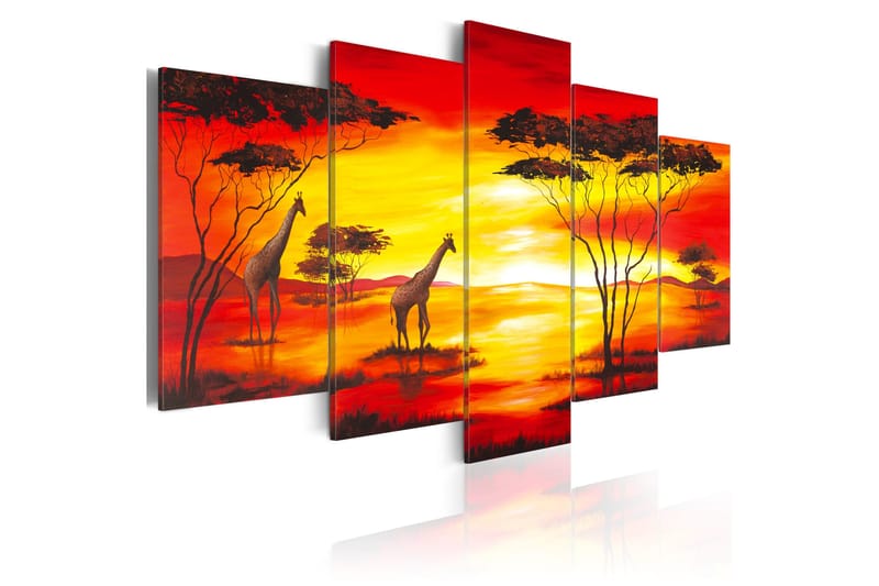 Billede Girafer På Baggrunden Med Solnedgang 200x100, Artgeist sp. z o. o.