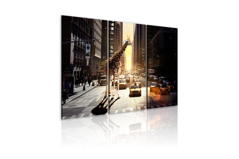 Billede Giraffe in the big city 90x60, Artgeist sp. z o. o.