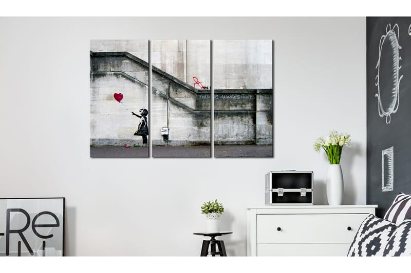 Billede Girl With A Balloon By Banksy 90x60 - Artgeist sp. z o. o. - Boligtilbehør - Billeder & kunst - Billeder på lærred