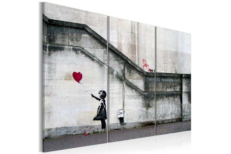 Billede Girl With A Balloon By Banksy 90x60 - Artgeist sp. z o. o. - Boligtilbehør - Billeder & kunst - Billeder på lærred