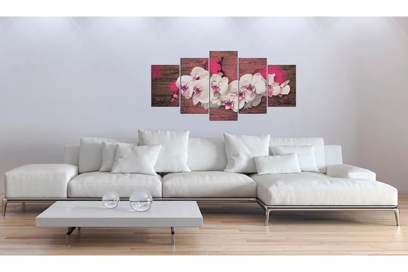 Billede Glæde Og Orkidé 200x100 - Artgeist sp. z o. o. - Boligtilbehør - Billeder & kunst - Billeder på lærred