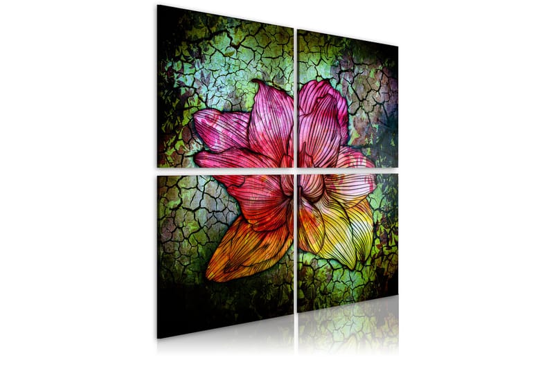 Billede Glas Blomster 80x80 - Artgeist sp. z o. o. - Boligtilbehør - Billeder & kunst - Billeder på lærred