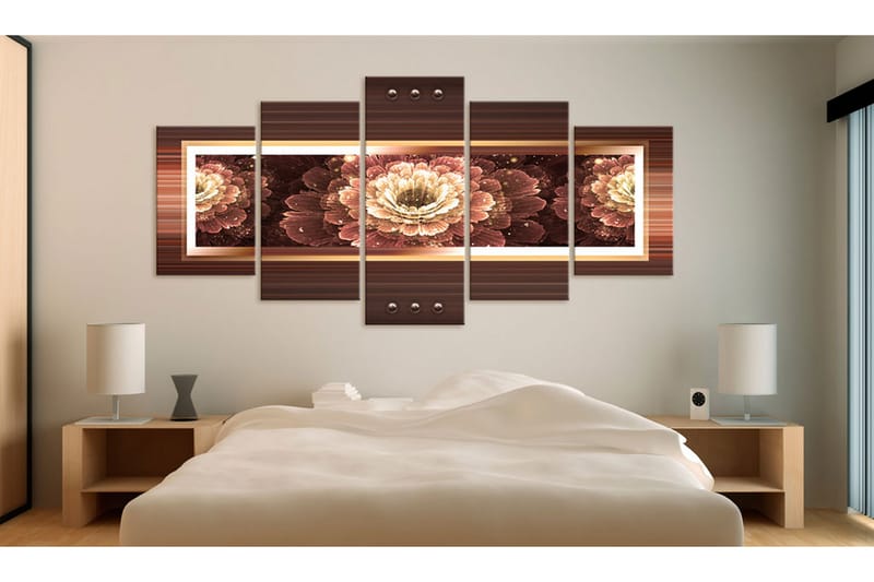 Billede Gold Gerbera 100x50 - Artgeist sp. z o. o. - Boligtilbehør - Billeder & kunst - Billeder på lærred