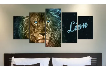 Billede Gold Lion 200x100 - Artgeist sp. z o. o. - Boligtilbehør - Billeder & kunst - Billeder på lærred